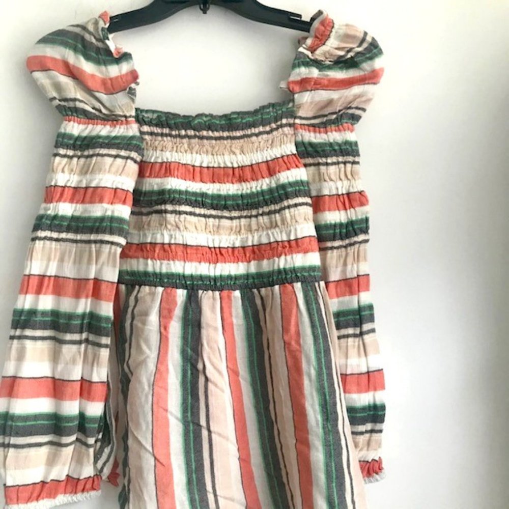 Shirred puffy sleeve top
